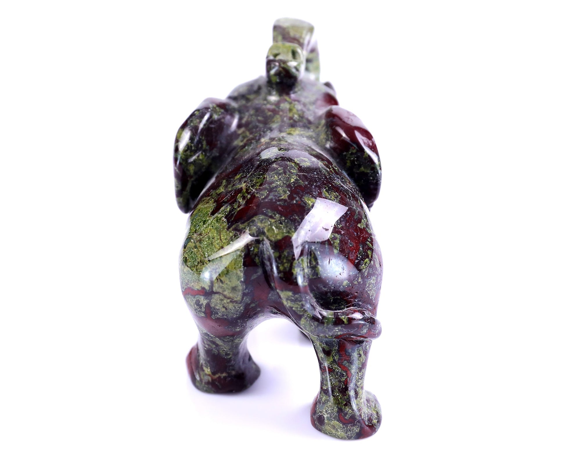 Nicedony 4.1" Dragon Blood Jasper Hand Carved Elephant Sculpture - View 5