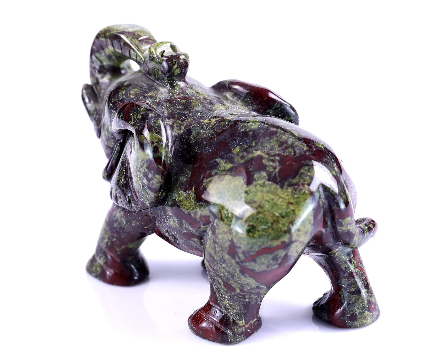 Nicedony 4.1" Dragon Blood Jasper Hand Carved Elephant Sculpture - View 6