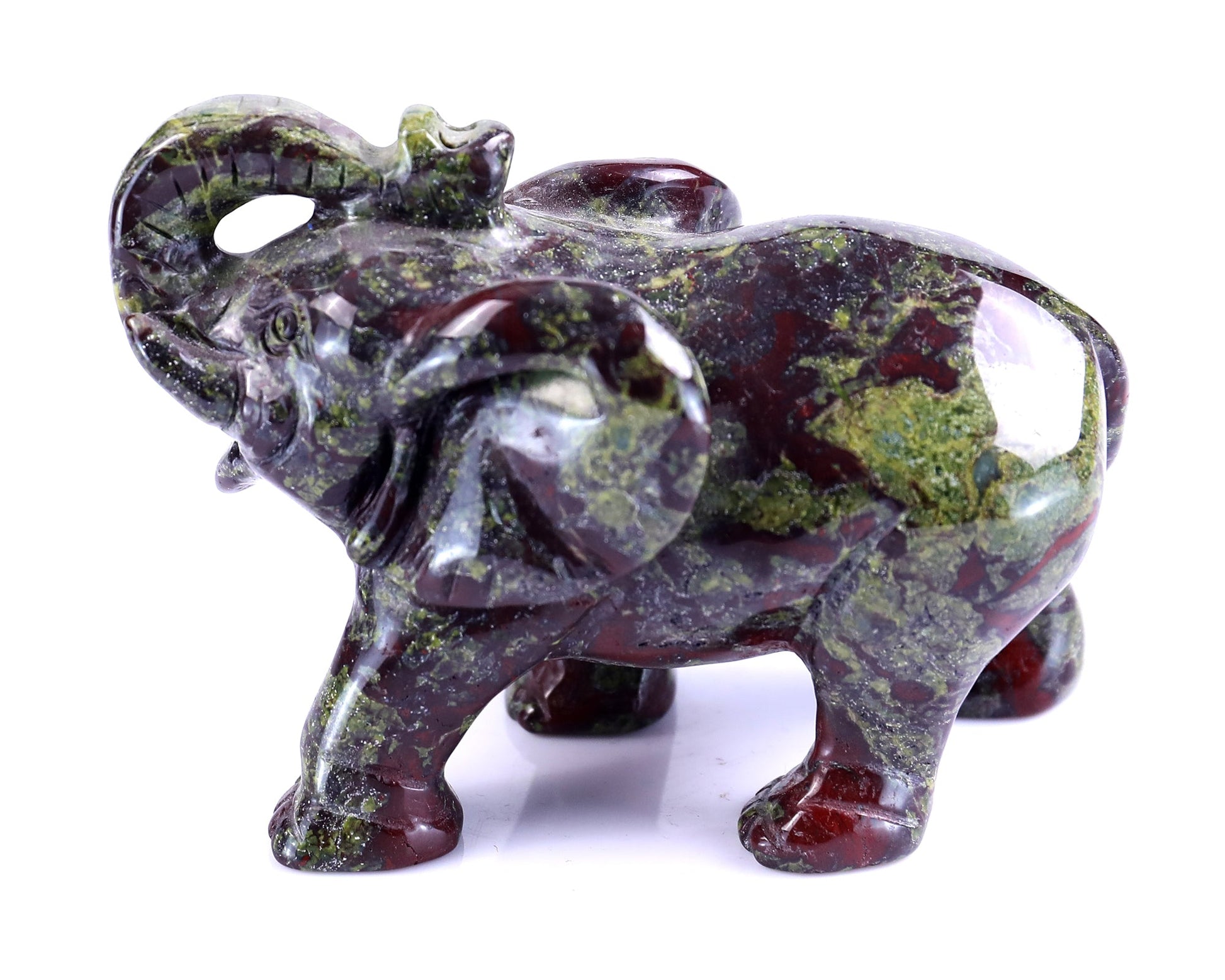 Nicedony 4.1" Dragon Blood Jasper Hand Carved Elephant Sculpture - View 7