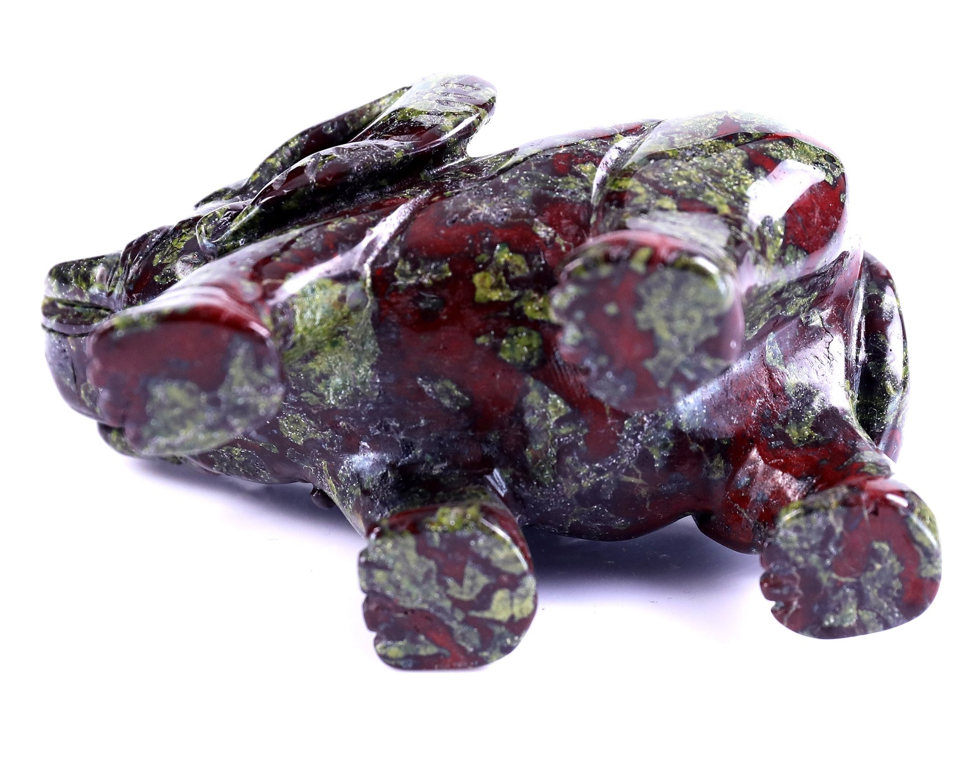 Nicedony 4.1" Dragon Blood Jasper Hand Carved Elephant Sculpture - View 8