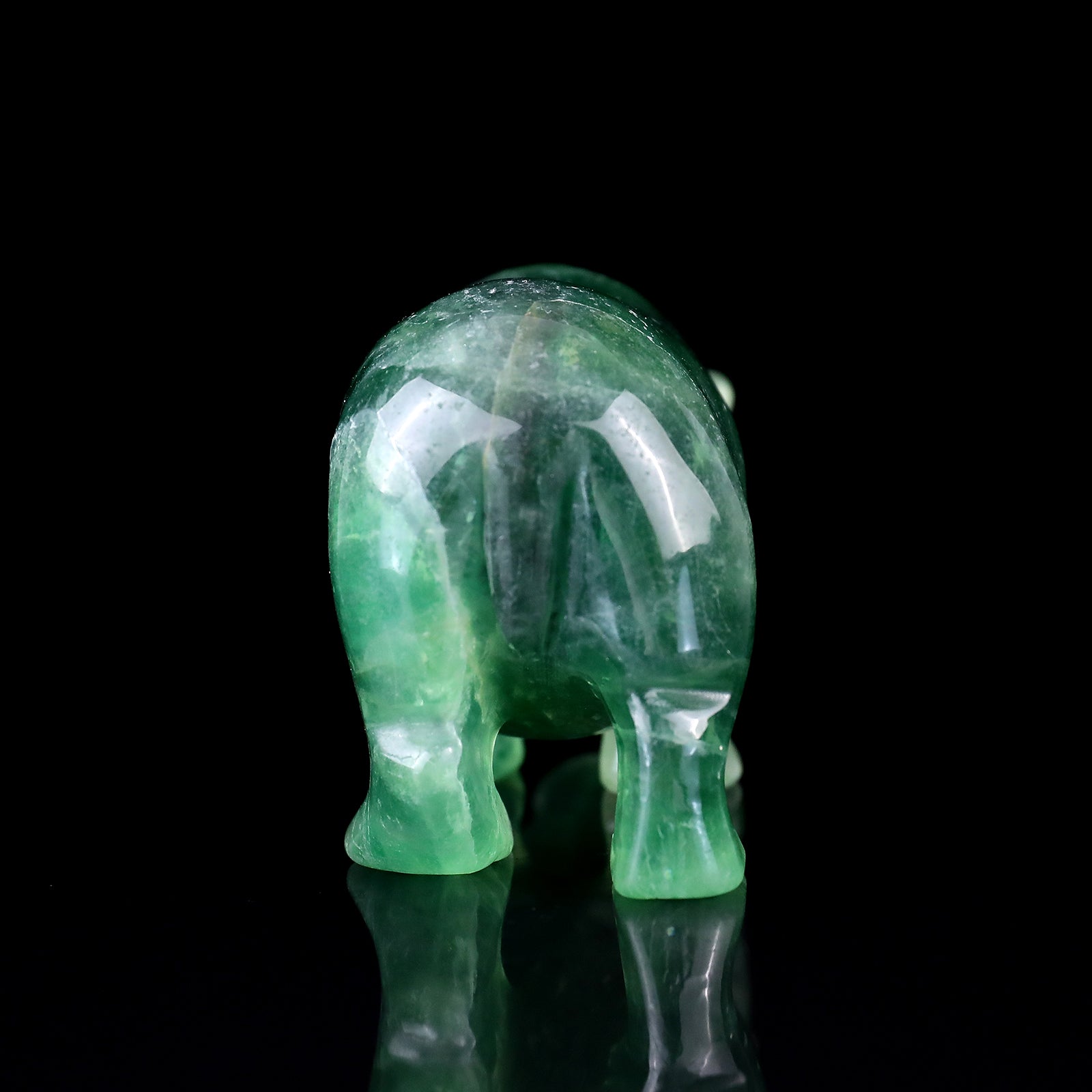 Nicedony 4.1" Fluorite Hand Carved Crystal Hippo Sculpture - View 7