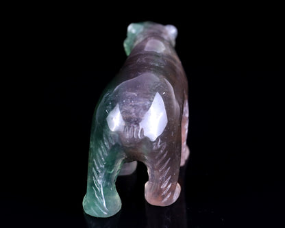 Nicedony 4.1" Fluorite Hand Carved Crystal Polar Bear Sculpture - View 4