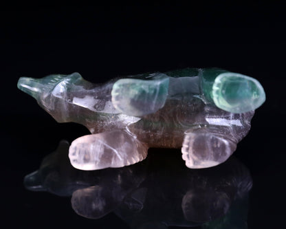 Nicedony 4.1" Fluorite Hand Carved Crystal Polar Bear Sculpture - View 7