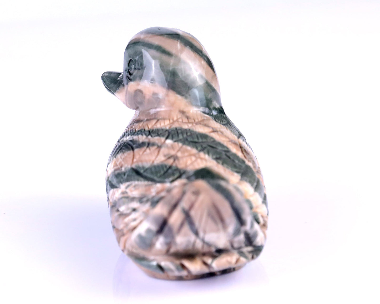 Nicedony 4.1" Jiulong Jade Hand Carved Mandarin Duck Sculpture - View 5