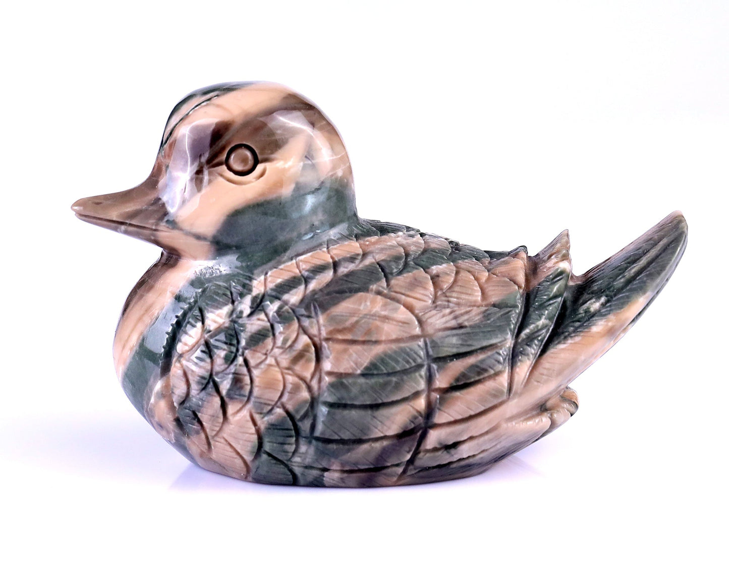 Nicedony 4.1" Jiulong Jade Hand Carved Mandarin Duck Sculpture - View 16