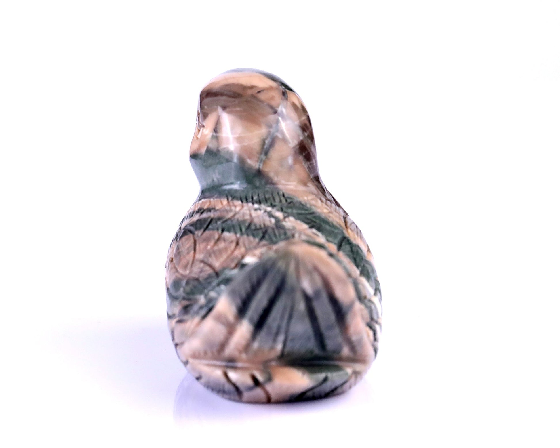 Nicedony 4.1" Jiulong Jade Hand Carved Mandarin Duck Sculpture - View 14