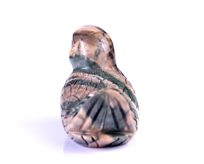 Nicedony 4.1" Jiulong Jade Hand Carved Mandarin Duck Sculpture - View 14