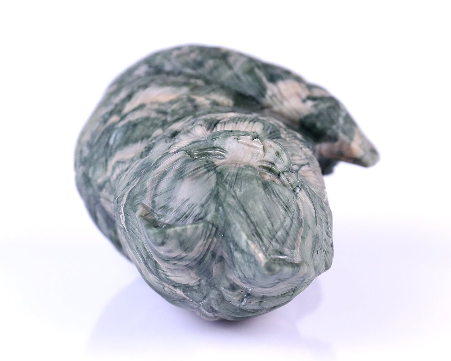 Nicedony 4.1" Jiulong Jade Hand Carved Crystal Persian Cat Sculpture - View 16