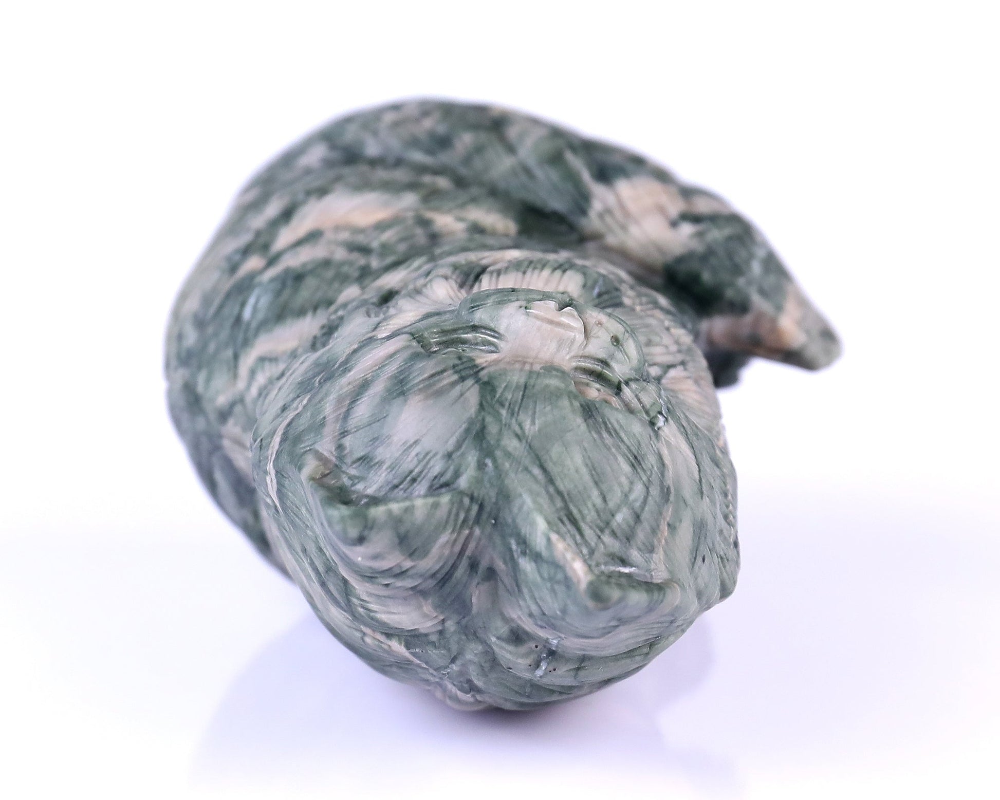 Nicedony 4.1" Jiulong Jade Hand Carved Crystal Persian Cat Sculpture - View 16