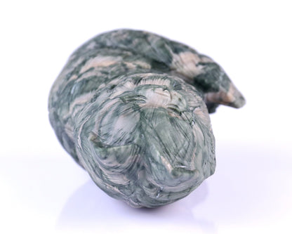 Nicedony 4.1" Jiulong Jade Hand Carved Crystal Persian Cat Sculpture - View 16