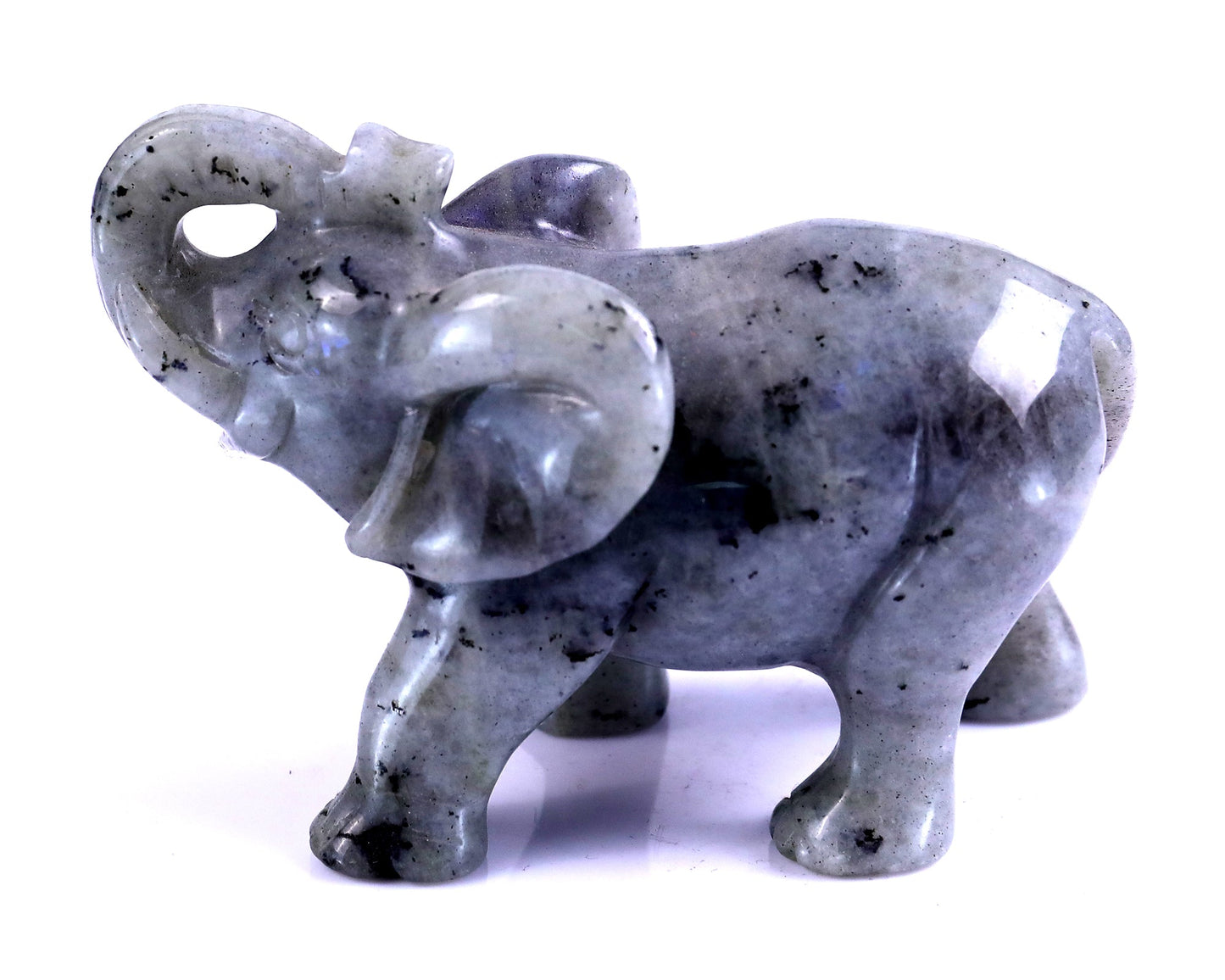 Nicedony 4.1" Labradorite Hand Carved Crystal Elephant Sculpture - View 7