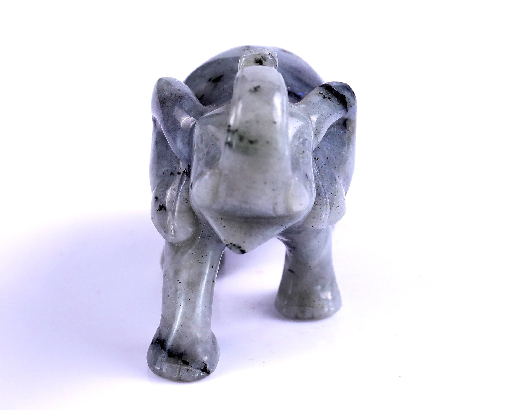 Nicedony 4.1" Labradorite Hand Carved Crystal Elephant Sculpture - View 2