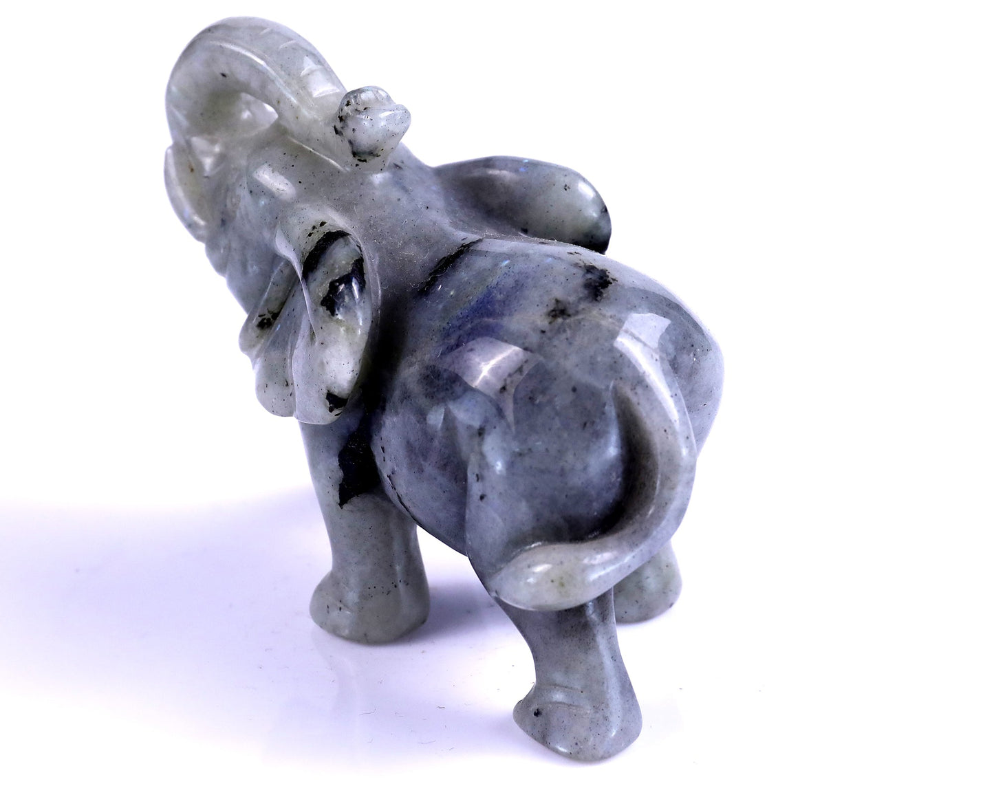 Nicedony 4.1" Labradorite Hand Carved Crystal Elephant Sculpture - View 6