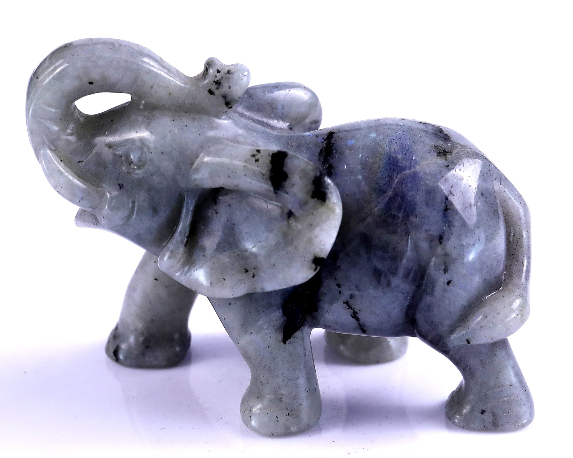 Nicedony 4.1" Labradorite Hand Carved Crystal Elephant Sculpture - View 7