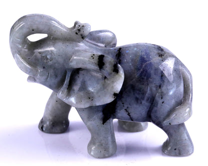 Nicedony 4.1" Labradorite Hand Carved Crystal Elephant Sculpture - View 7