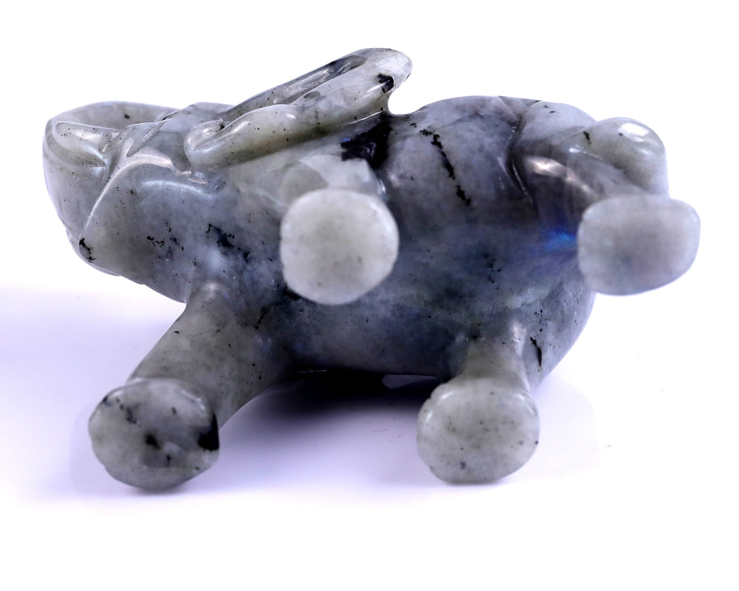 Nicedony 4.1" Labradorite Hand Carved Crystal Elephant Sculpture - View 8