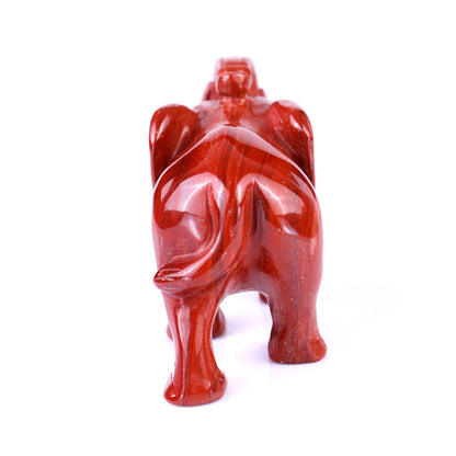 Nicedony 4.1" Red Jasper Hand Carved Crystal Elephant Sculpture - View 14