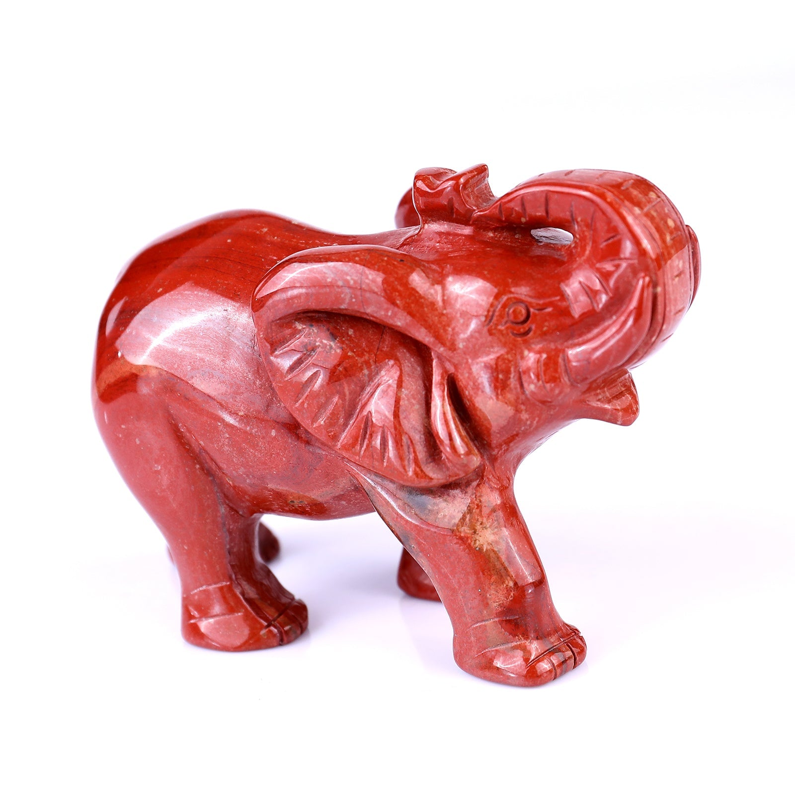 Nicedony 4.1" Red Jasper Hand Carved Crystal Elephant Sculpture - View 10
