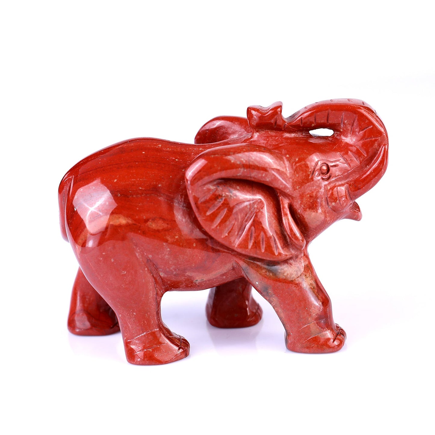Nicedony 4.1" Red Jasper Hand Carved Crystal Elephant Sculpture - View 12