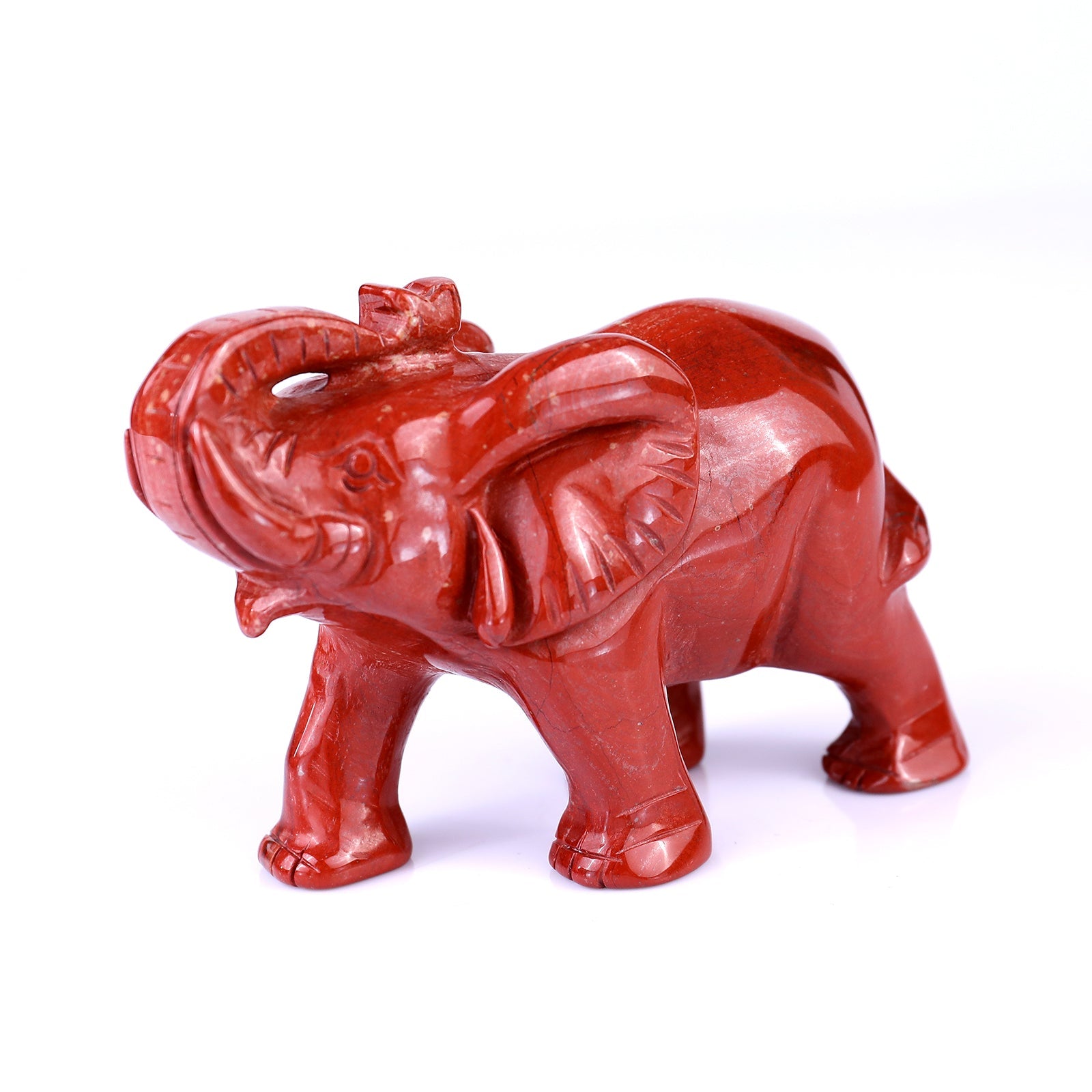 Nicedony 4.1" Red Jasper Hand Carved Crystal Elephant Sculpture - View 16