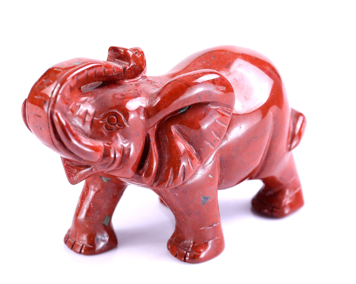 Nicedony 4.1" Red Jasper Hand Carved Crystal Elephant Sculpture - View 9