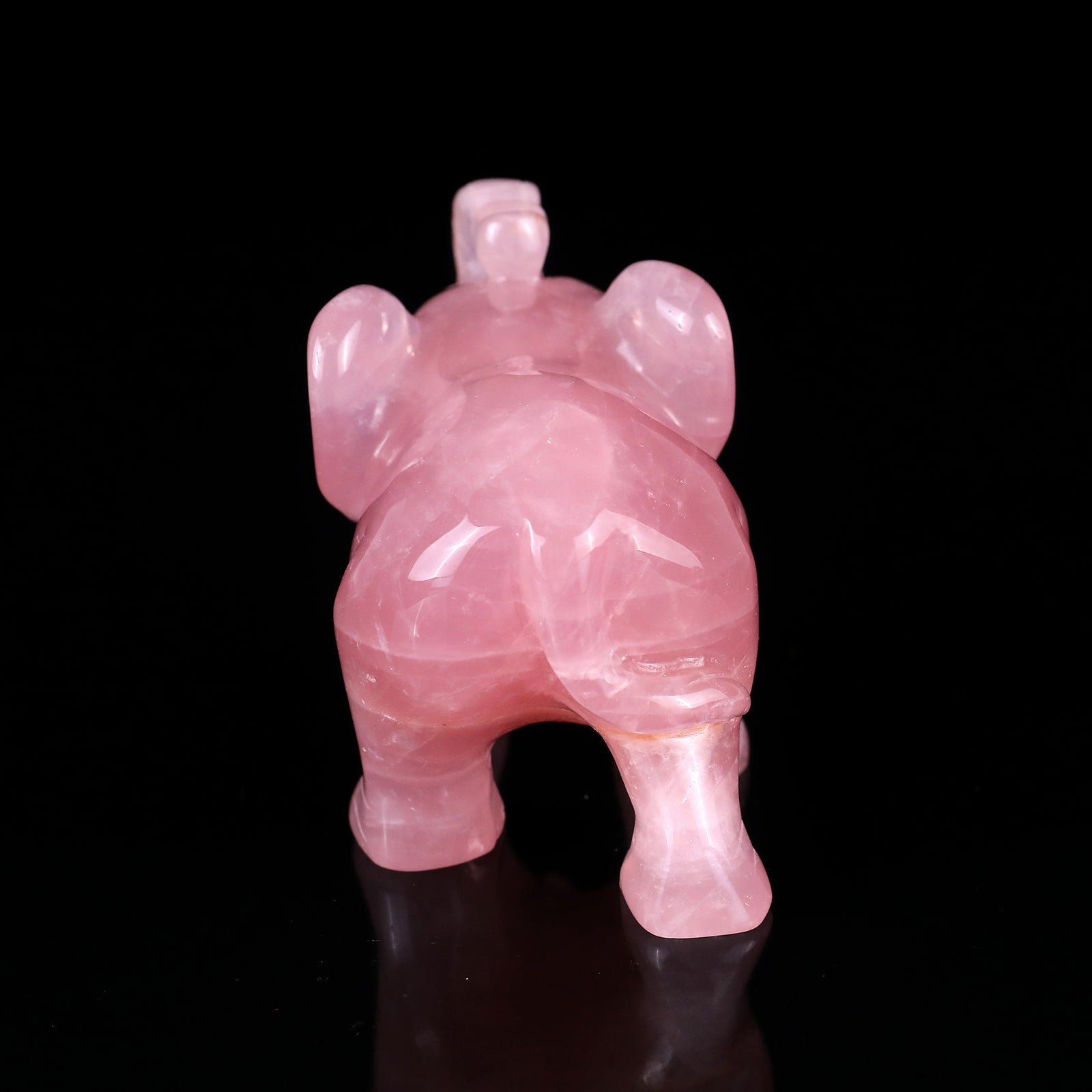 Nicedony 4.1" Rose Quartz Hand Carved Crystal Elephant Sculpture - View 5