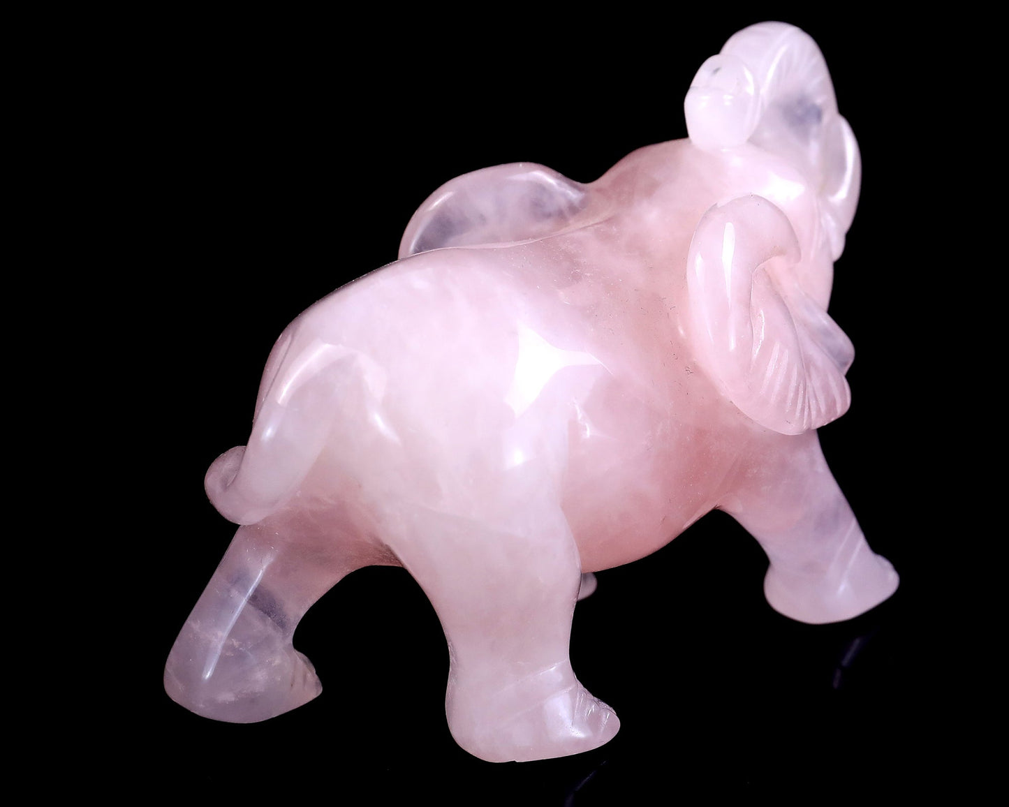 Nicedony 4.1" Rose Quartz Hand Carved Crystal Elephant Sculpture - View 4