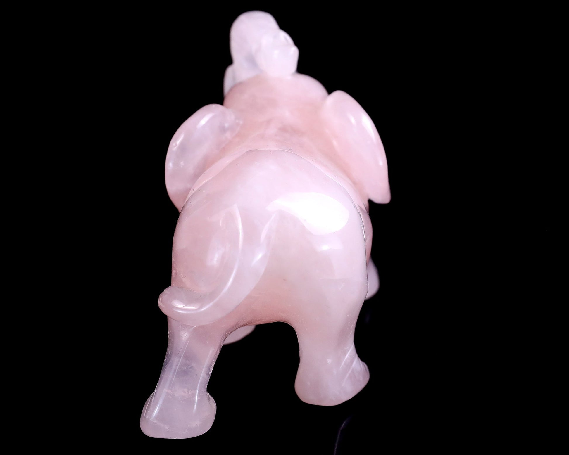 Nicedony 4.1" Rose Quartz Hand Carved Crystal Elephant Sculpture - View 5