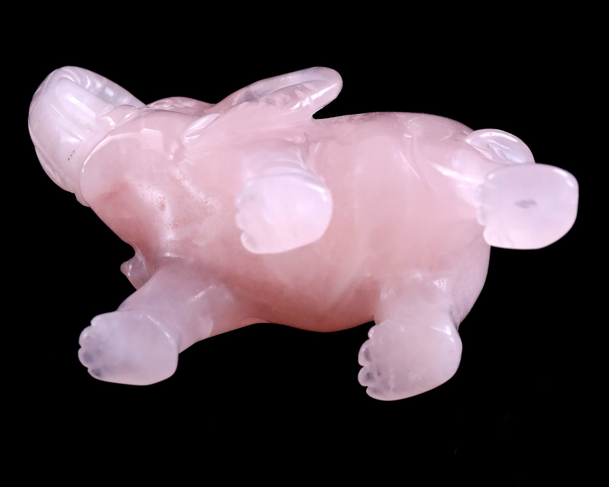 Nicedony 4.1" Rose Quartz Hand Carved Crystal Elephant Sculpture - View 8