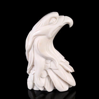 Nicedony 4.1" White Jade Hand Carved Crystal Eagle Sculpture - View 3