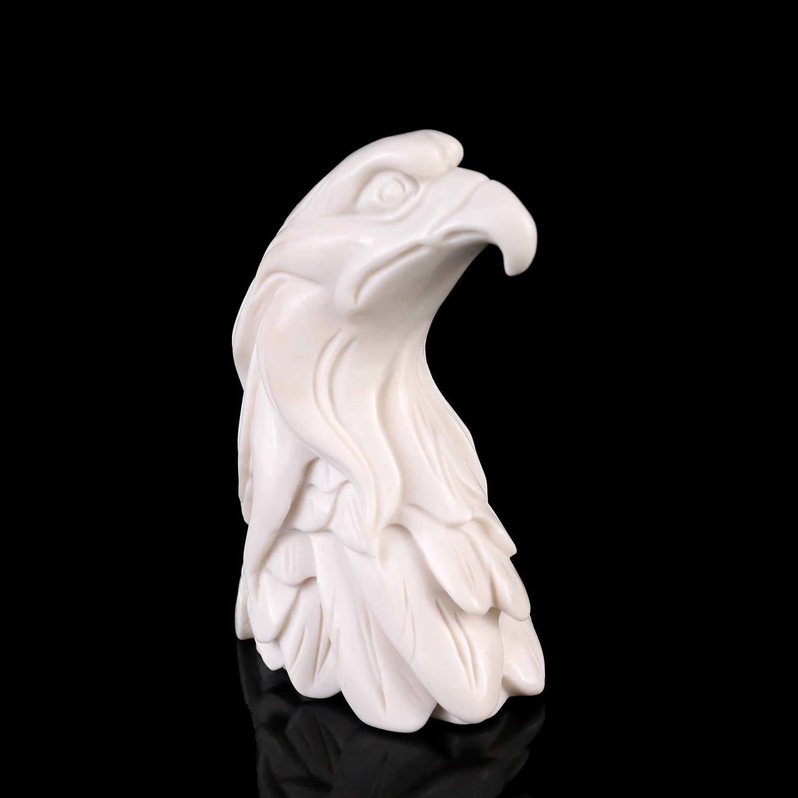 Nicedony 4.1" White Jade Hand Carved Crystal Eagle Sculpture - View 7
