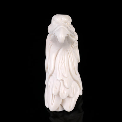 Nicedony 4.1" White Jade Hand Carved Crystal Eagle Sculpture - View 2