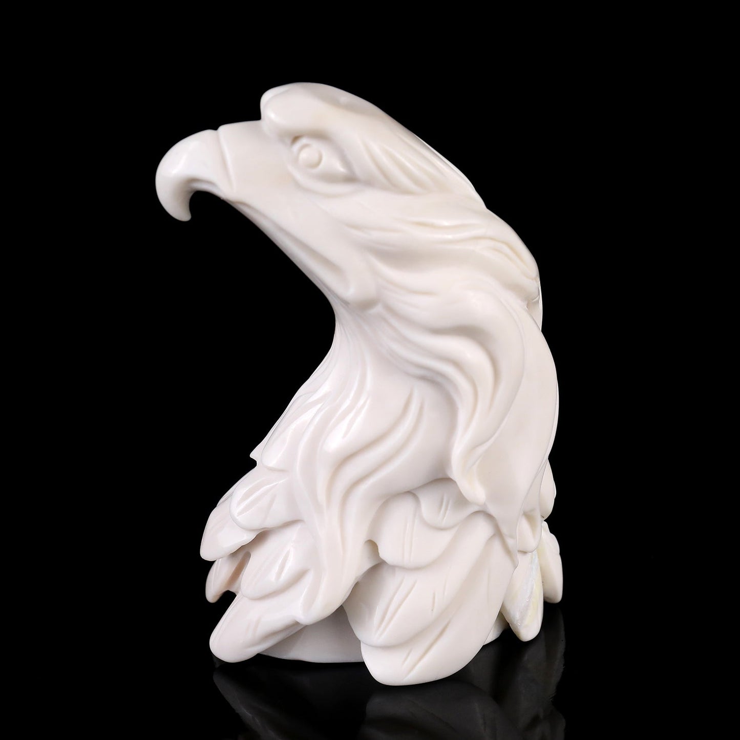 Nicedony 4.1" White Jade Hand Carved Crystal Eagle Sculpture - View 4