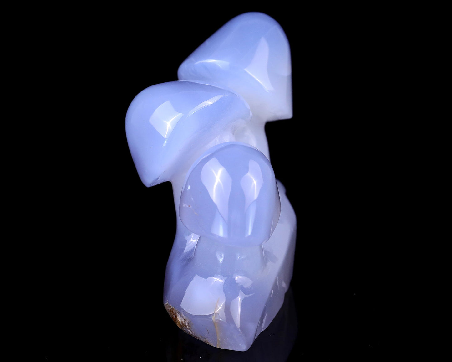 Nicedony 4.2" Blue Chalcedony Hand Carved Crystal Mushrooms Sculpture - View 3