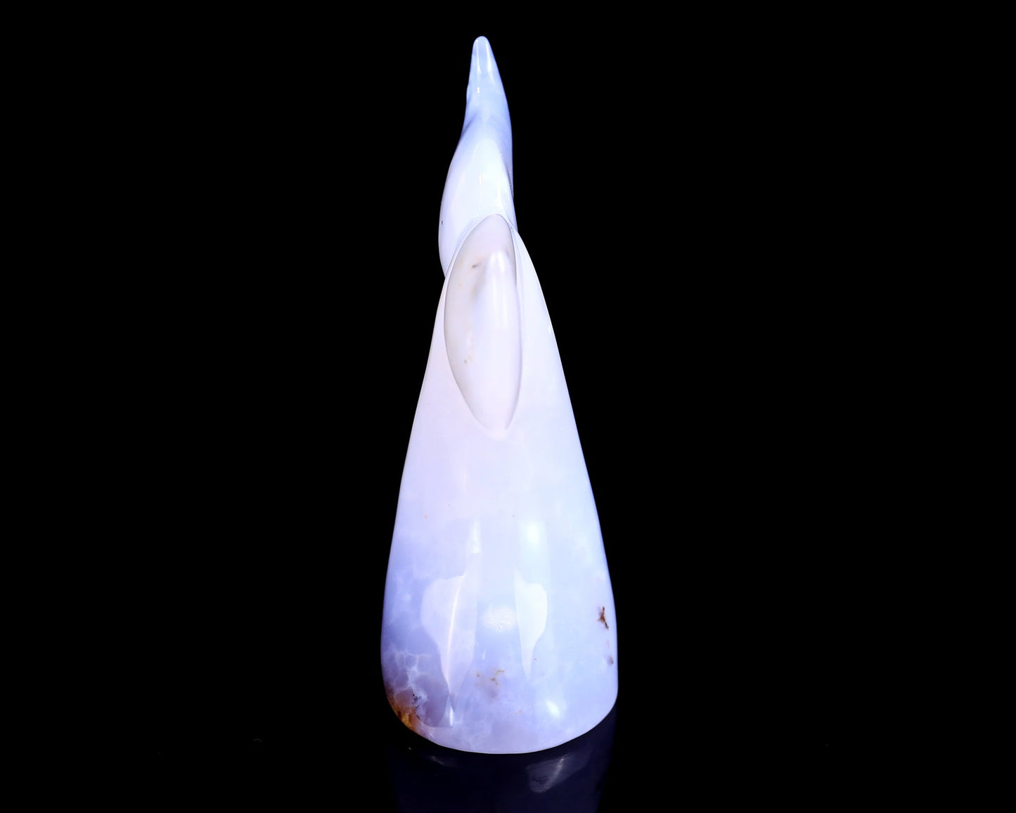 Nicedony 4.2" Blue Chalcedony Hand Carved Whale Tail Sculpture - View 4