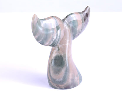 Nicedony 4.2" Blue Chalcedony Hand Carved Whale Tail Sculpture - View 9