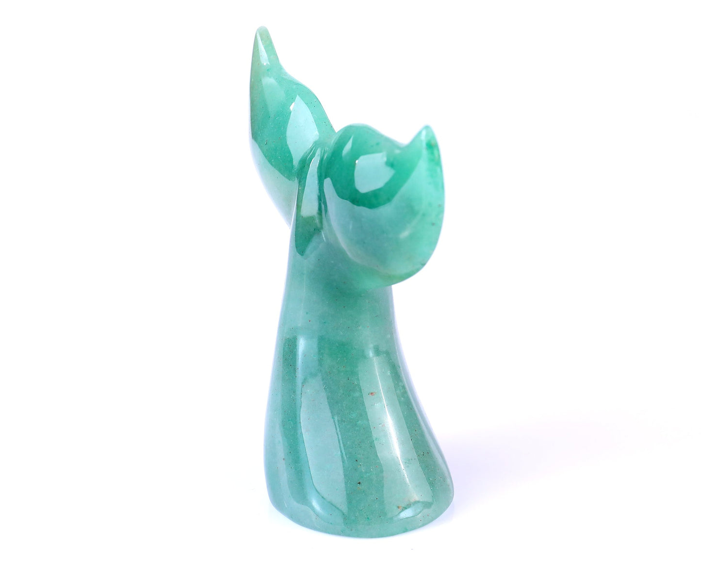 Nicedony 4.2" Green Aventurine Hand Carved Crystal Whale Tail - View 5