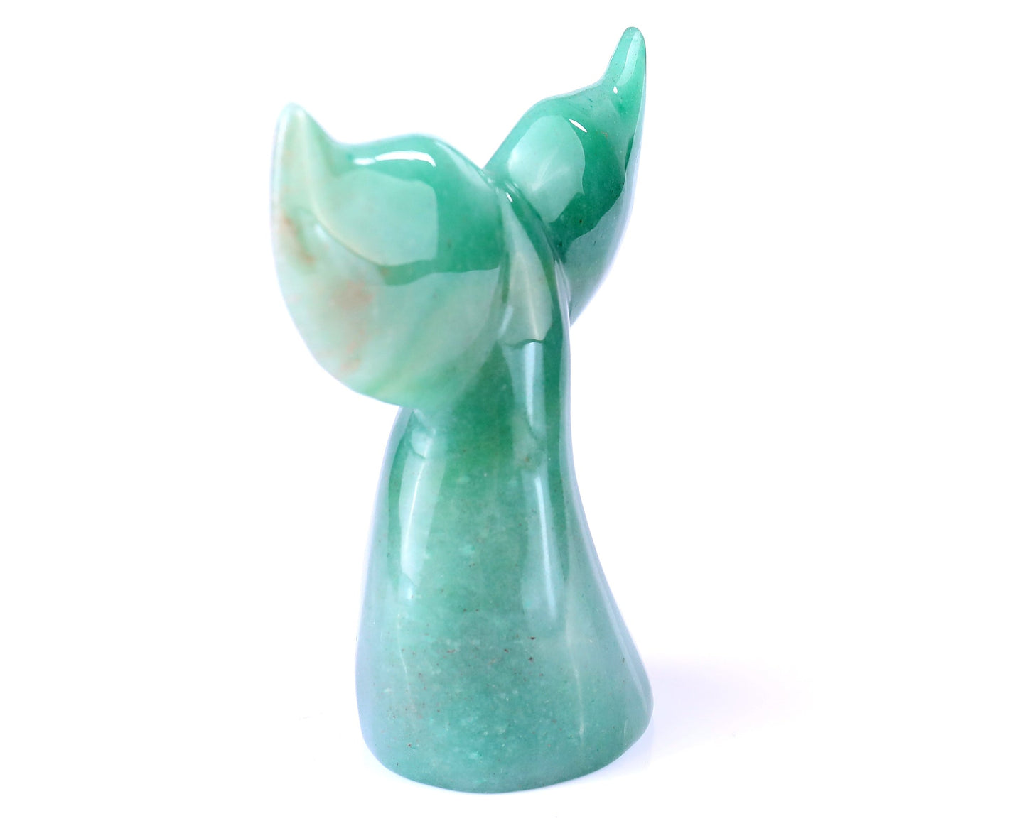 Nicedony 4.2" Green Aventurine Hand Carved Crystal Whale Tail - View 7
