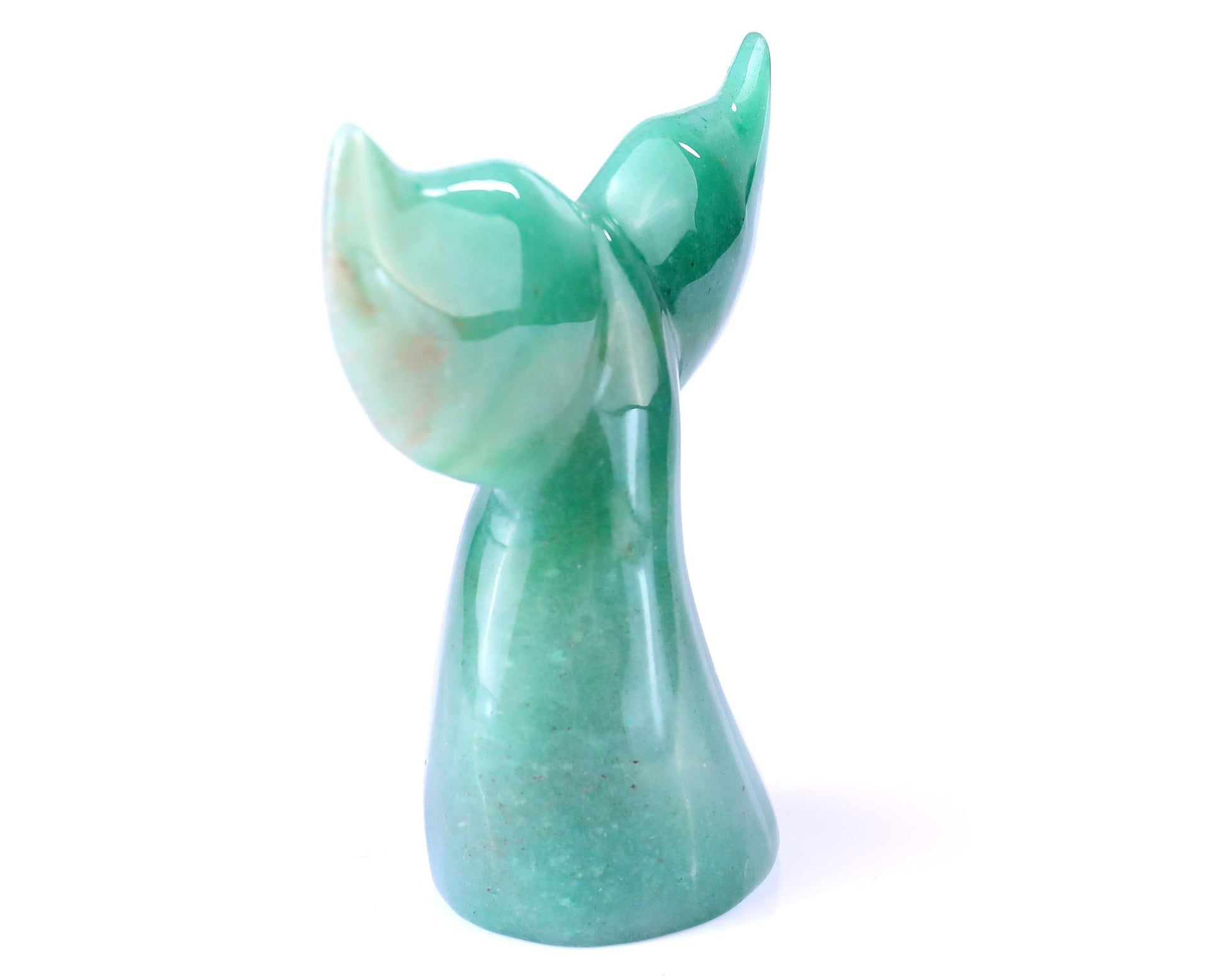 Nicedony 4.2" Green Aventurine Hand Carved Crystal Whale Tail - View 7