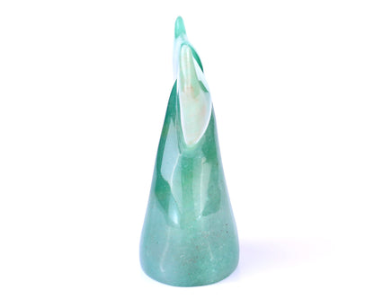 Nicedony 4.2" Green Aventurine Hand Carved Crystal Whale Tail - View 8