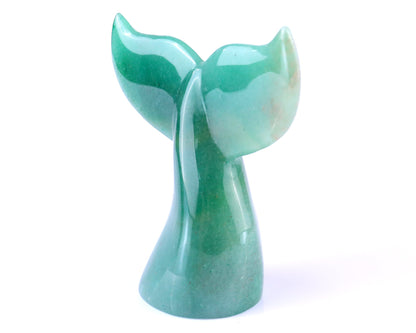 Nicedony 4.2" Green Aventurine Hand Carved Crystal Whale Tail - View 10