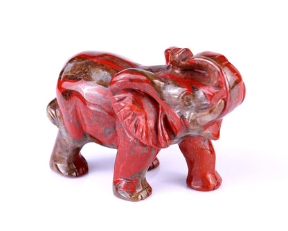 Nicedony 4.2" Red Jasper Hand Carved Crystal Elephant Sculpture - View 13