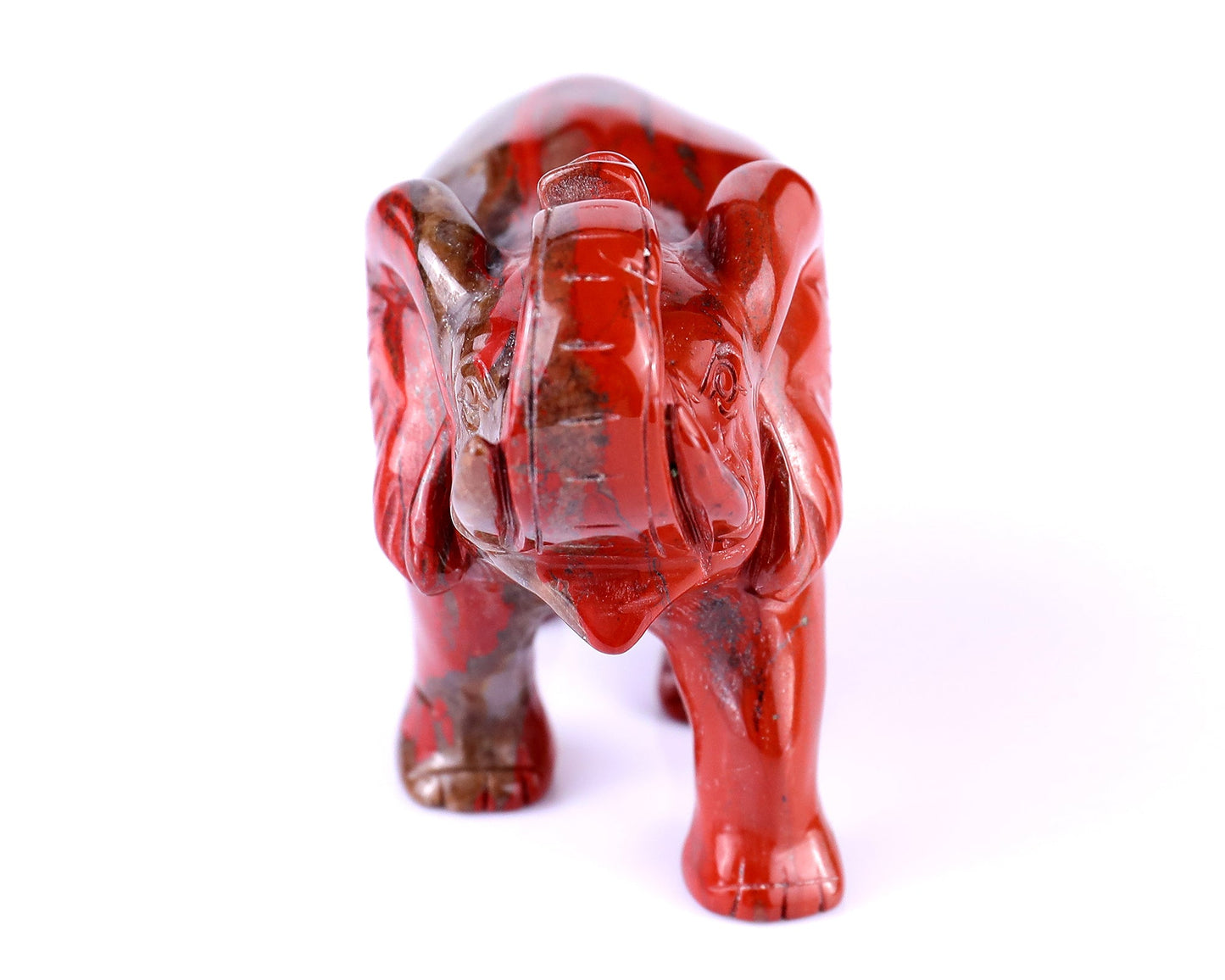 Nicedony 4.2" Red Jasper Hand Carved Crystal Elephant Sculpture - View 12