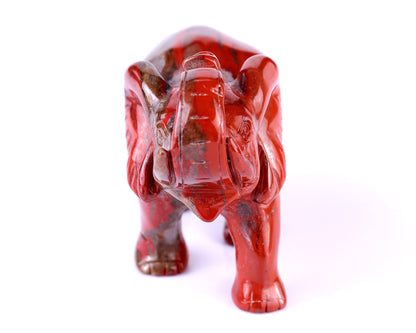 Nicedony 4.2" Red Jasper Hand Carved Crystal Elephant Sculpture - View 12