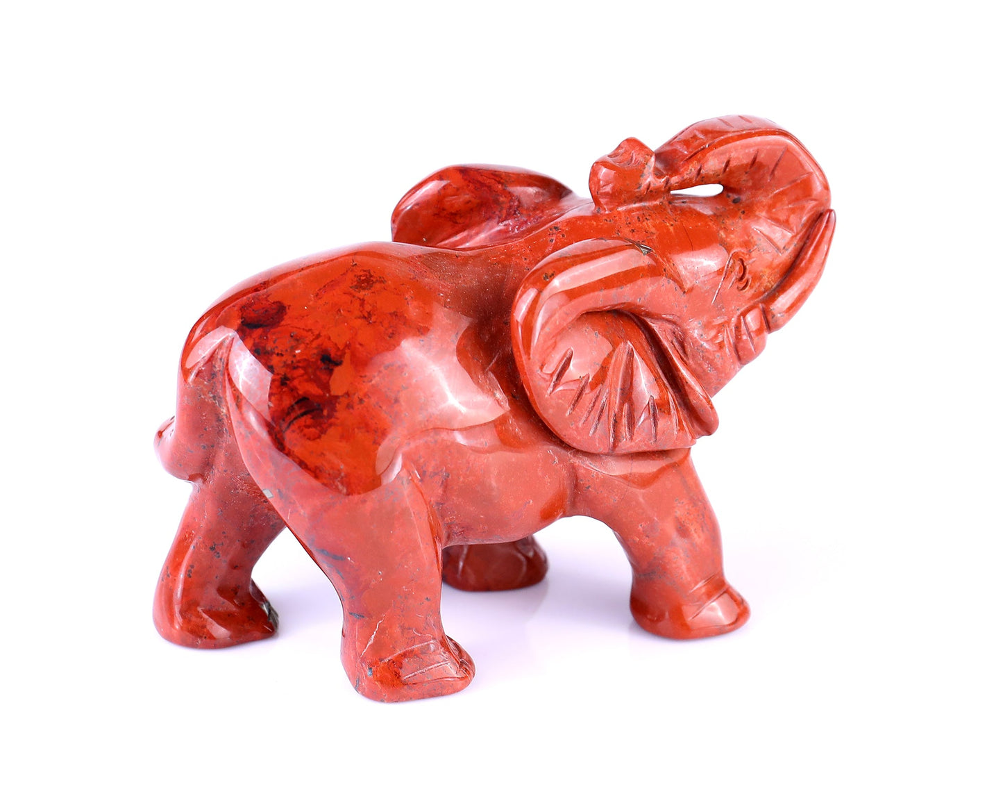 Nicedony 4.2" Red Jasper Hand Carved Crystal Elephant Sculpture - View 4