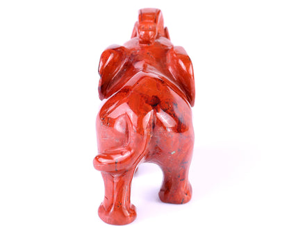 Nicedony 4.2" Red Jasper Hand Carved Crystal Elephant Sculpture - View 5