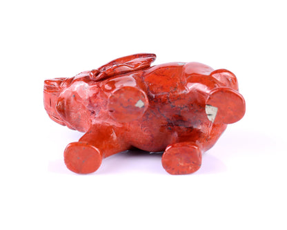 Nicedony 4.2" Red Jasper Hand Carved Crystal Elephant Sculpture - View 8