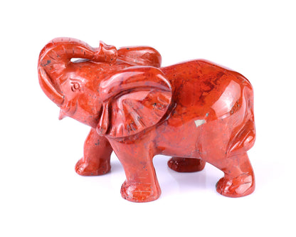 Nicedony 4.2" Red Jasper Hand Carved Crystal Elephant Sculpture - View 7