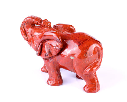 Nicedony 4.2" Red Jasper Hand Carved Crystal Elephant Sculpture - View 6