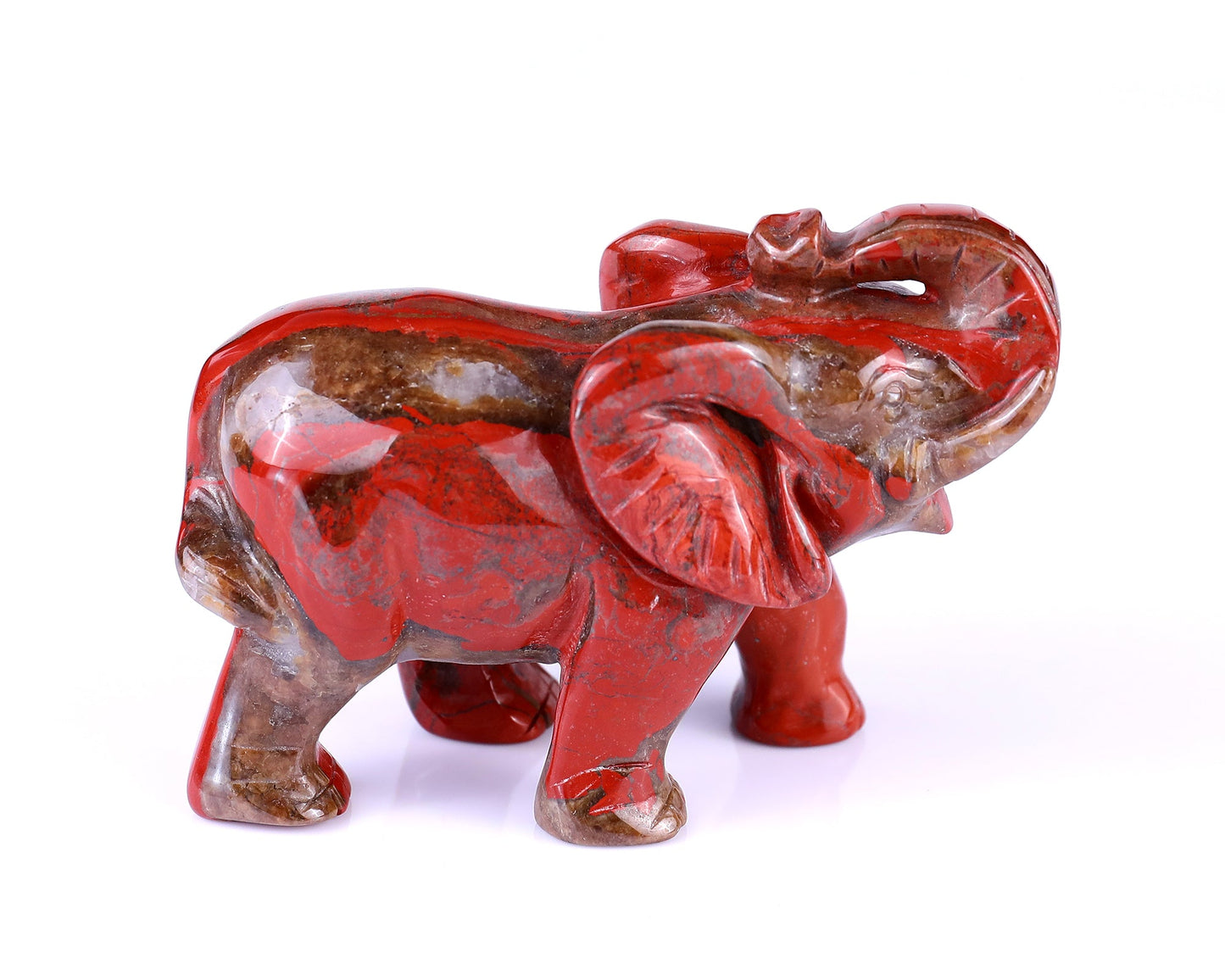 Nicedony 4.2" Red Jasper Hand Carved Crystal Elephant Sculpture - View 11